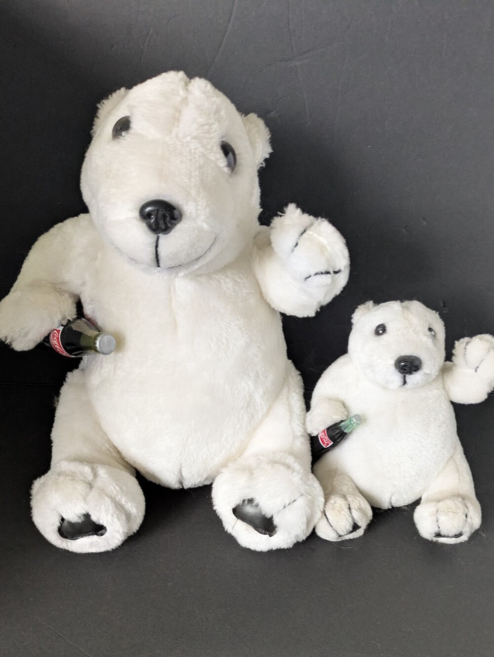 Coca Cola Plush Collection White Plush Polar Bears Stuffed Animals  Vintage 1993